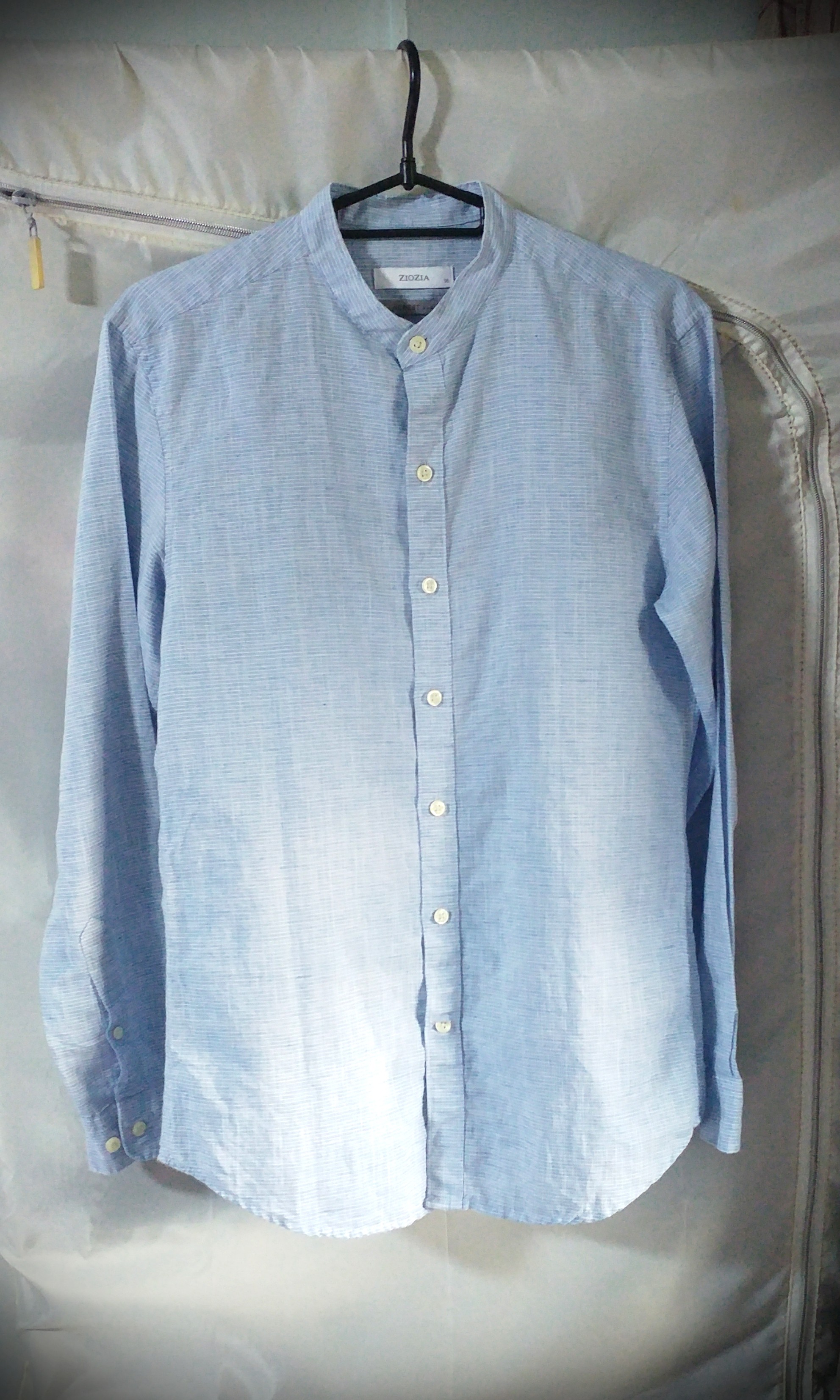 Ziozia Mandarin Collar Shirt (Light Blue) (Size 95), Men's Fashion ...