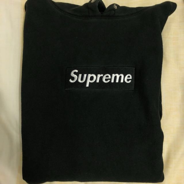 Supreme black on best sale black box logo hoodie