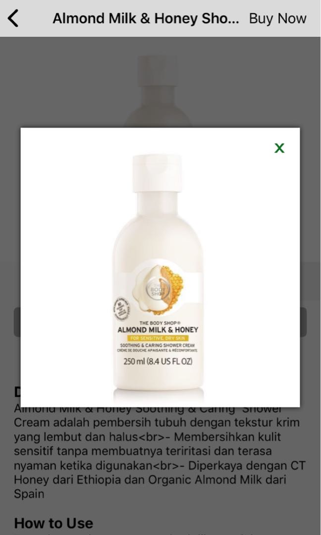 Almond shower gel, Kesehatan & Kecantikan, Kulit, Sabun & Tubuh di