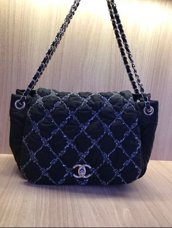 Chanel nylon quilted Bubble Flap, Luxury, Bags & Wallets on Carousell