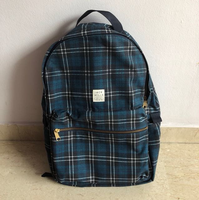 Jack wills shop checked backpack