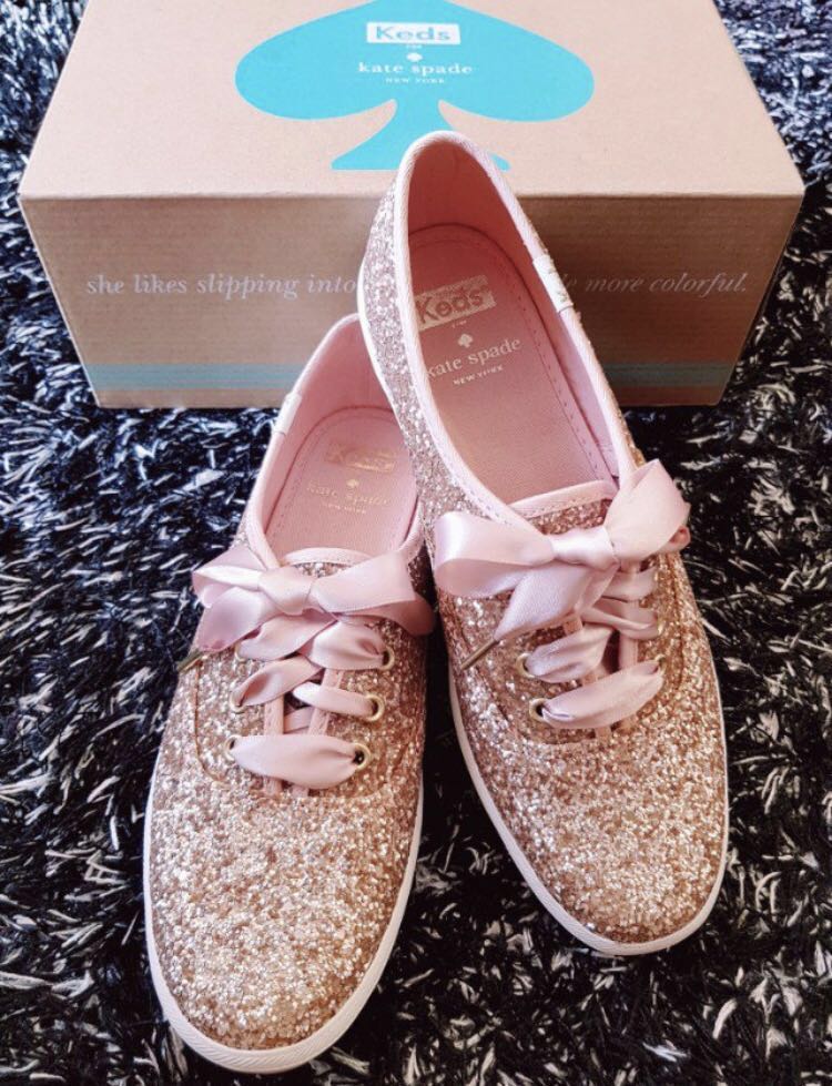 keds rose gold glitter shoes