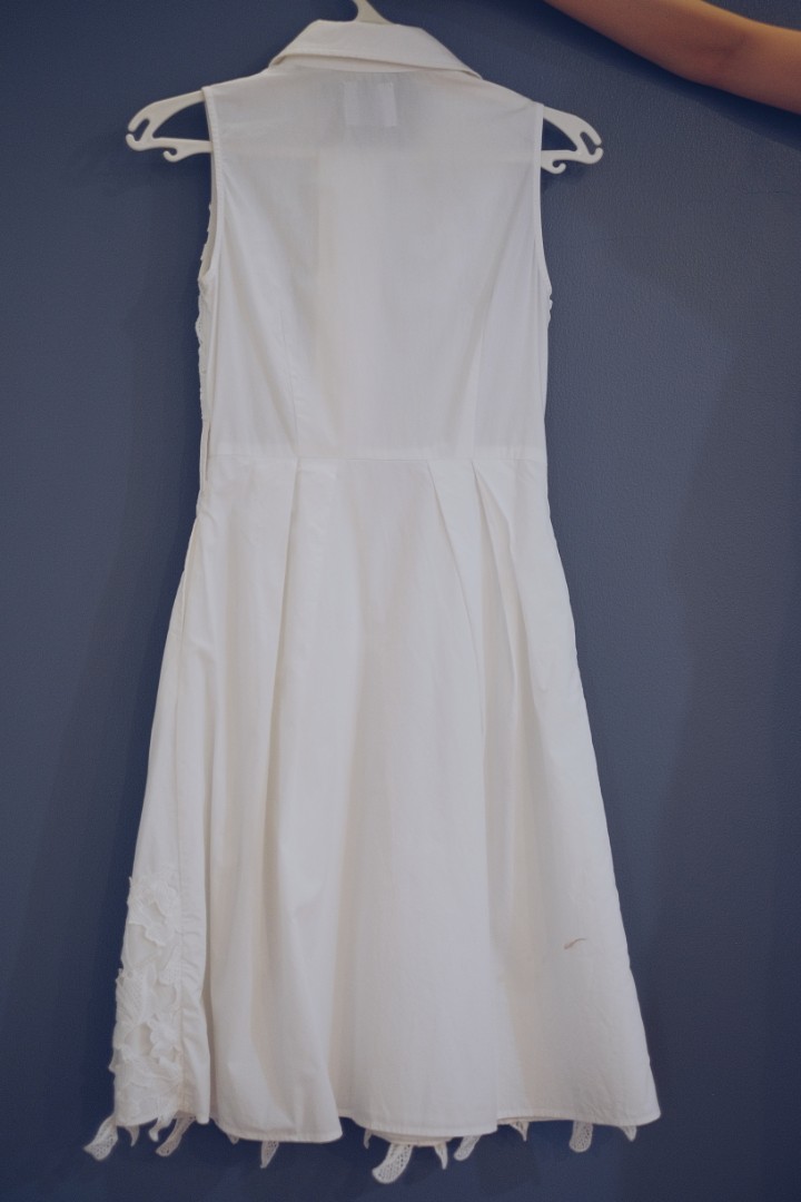Plain and hotsell prints white dress
