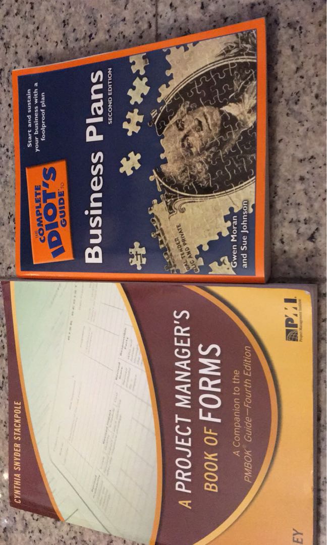 Project Management Forms Idiot S Guide To Business Plans Books