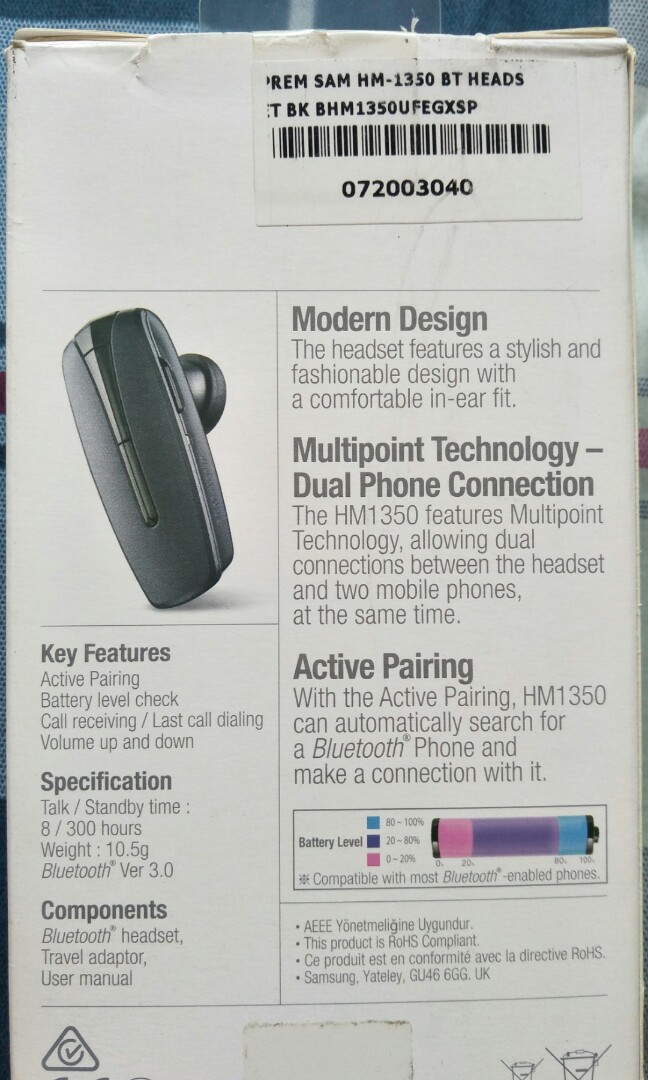 Hm1350 bluetooth headset 2025 manual