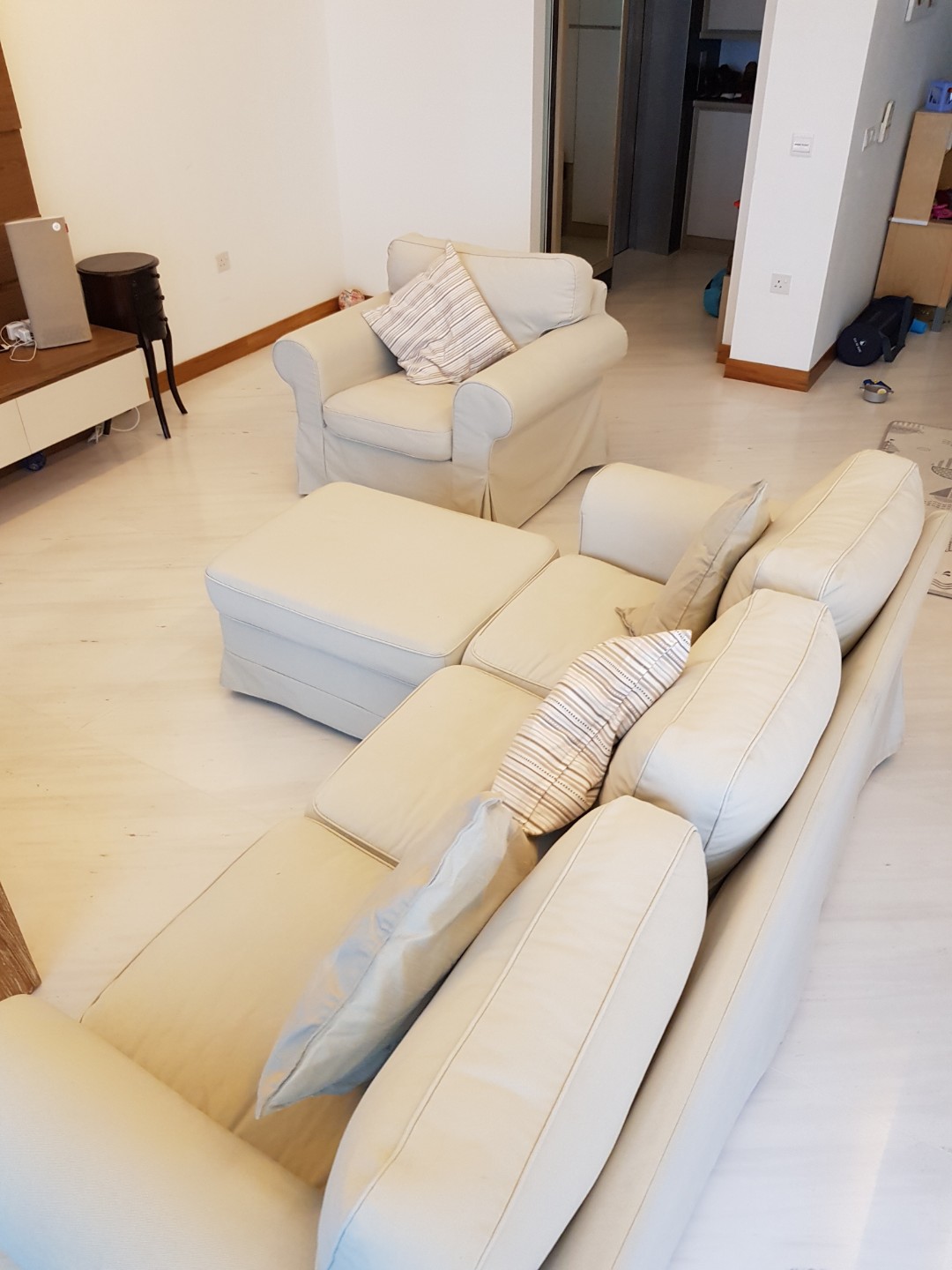 Sofa, Armchair, Footstool IKEA Ektorp, Furniture & Home Living