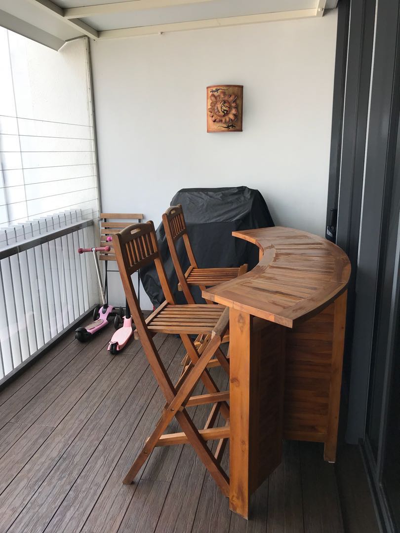 Teakwood bar table and cairns, Furniture & Home Living, Furniture