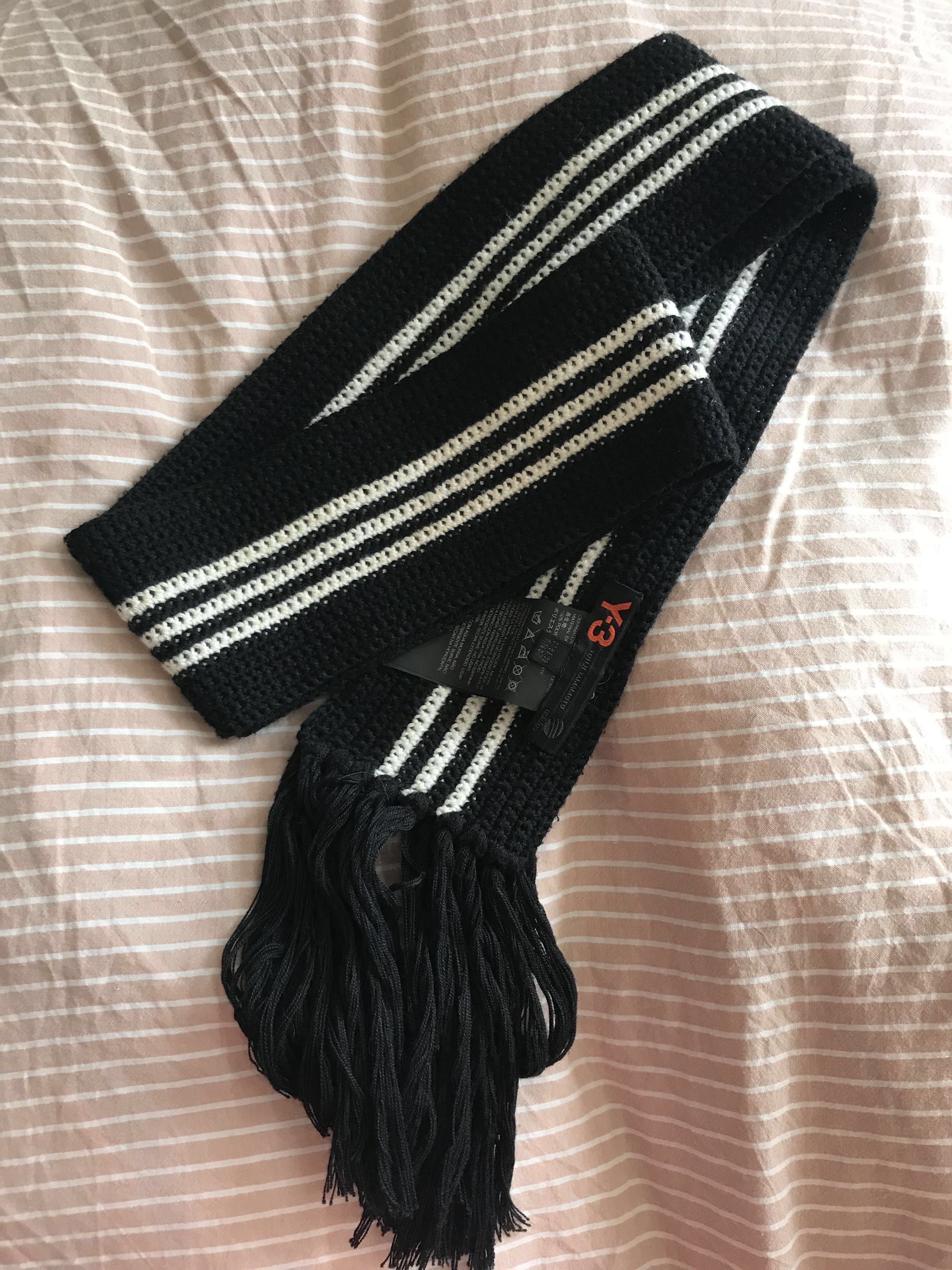 Y3 Y-3 100%正品adidas 型格三間classic 長頸巾Scarf, 女裝