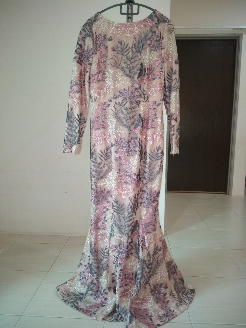 zalia embroidered lace mermaid dress