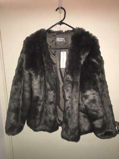 Grey fur coat✨
