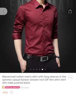Cotton man shirt with long sleeve