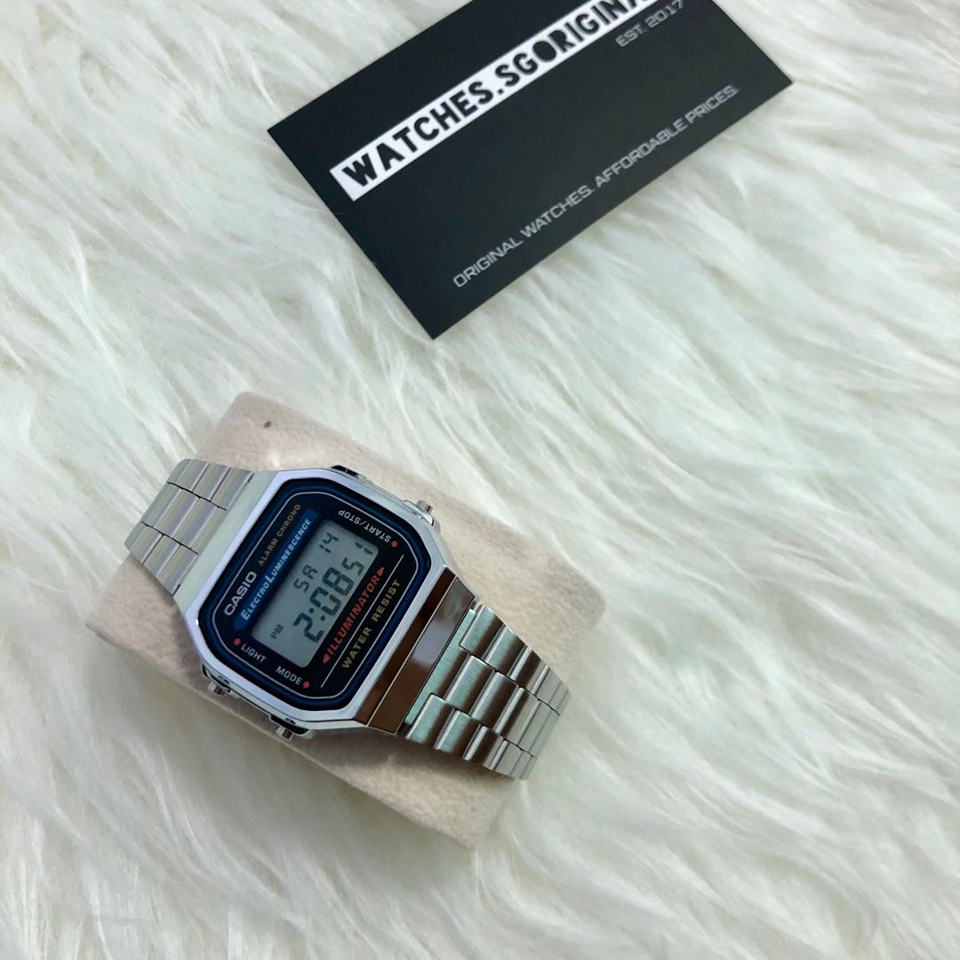 Authentic Casio A168 Silver Watch