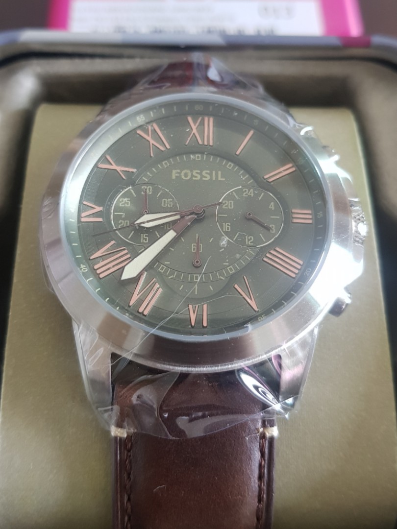 FOSSIL Grant Chronograph Brown Leather Watch Style FS5153