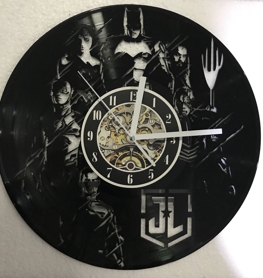 Justice League Vinyl Record Wall Clock Lamp (Category: Frames & Pictures) located in Manila. Submitted by cheap_cheaper (Listing ID 164758502, Image 1). Description: Limited stocks: 2 pcs *The Clock used in this design have best quality quartz movement and rthe outside design is made from new original vinyl music record. With LED background light and a 16 Keys LED Remote Controller * The remote controller, to customize the colors of the LED vinyl