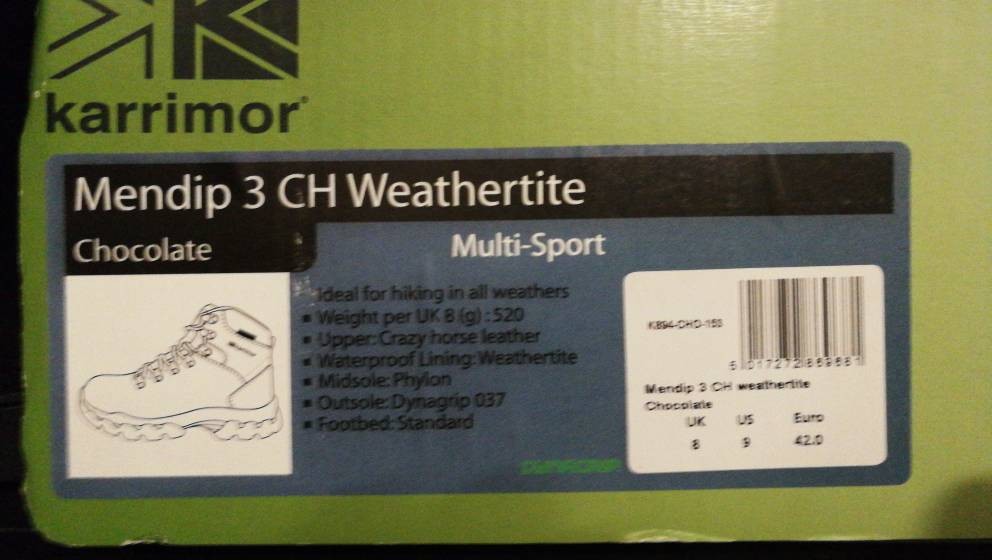 Karrimor Men s Mendip 3 CH Weathertite Chocolate High Rise Hiking