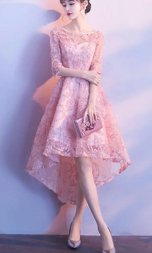 Korean high low sweet lace dress