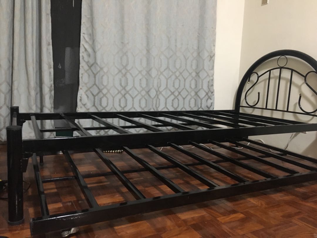 Metal Bed With Pullout Single Bed Frame On Carousell