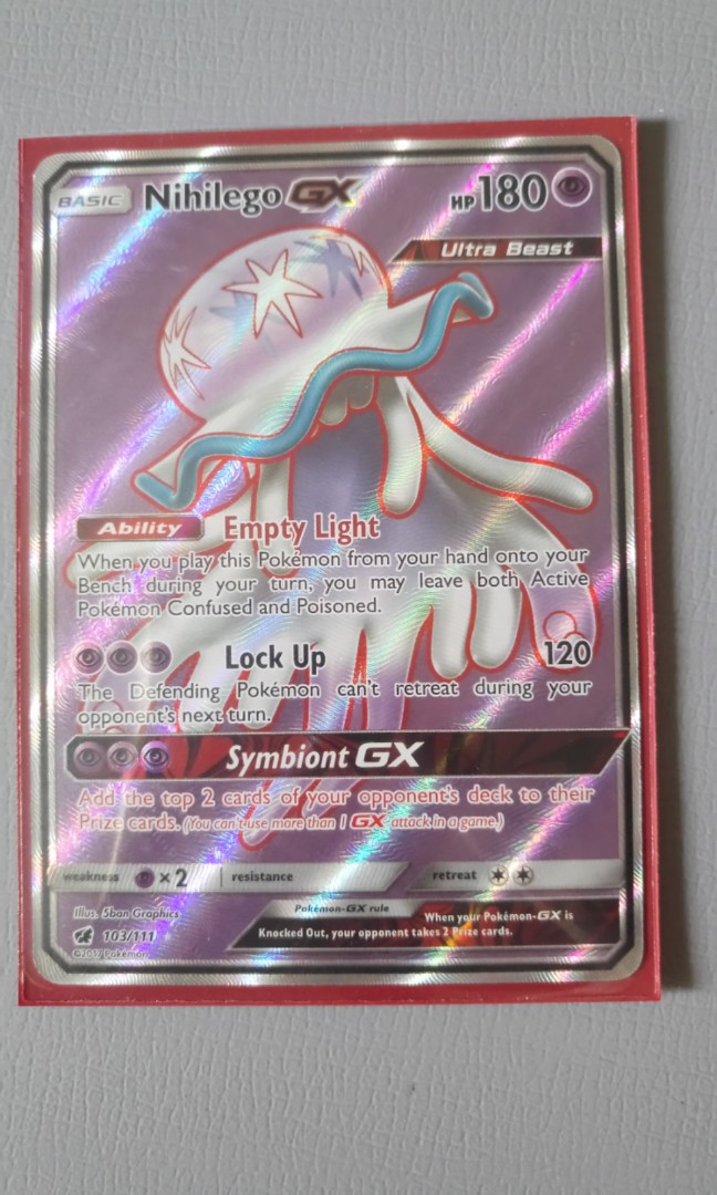 Pokemon card- Nihilego GX Full Art 103/111