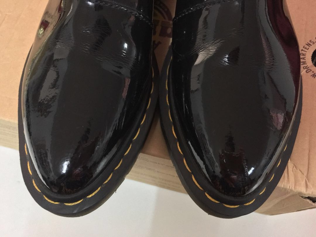 dr martens bianca patent chelsea boots