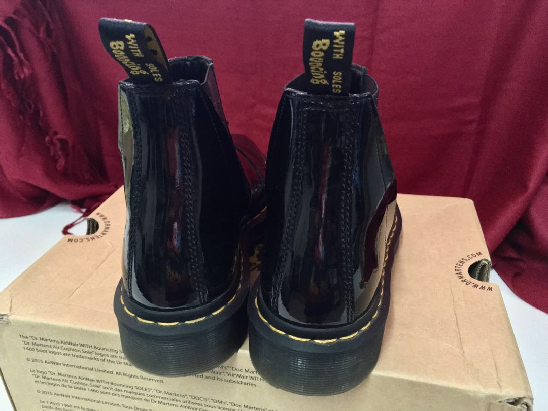 dr martens bianca patent chelsea boots