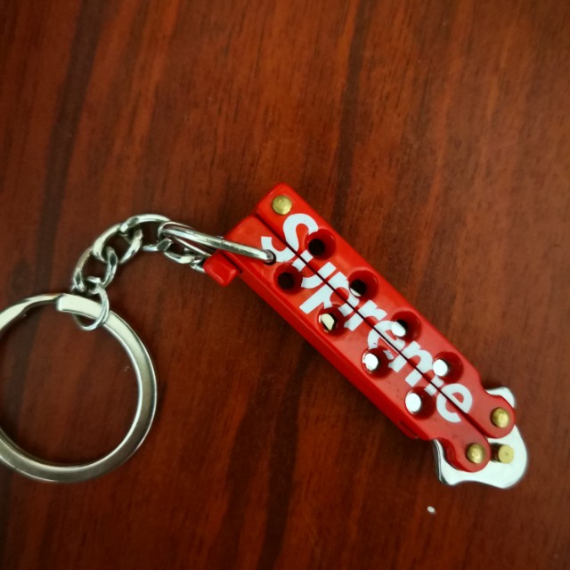 Supreme butterfly deals knife keychain red