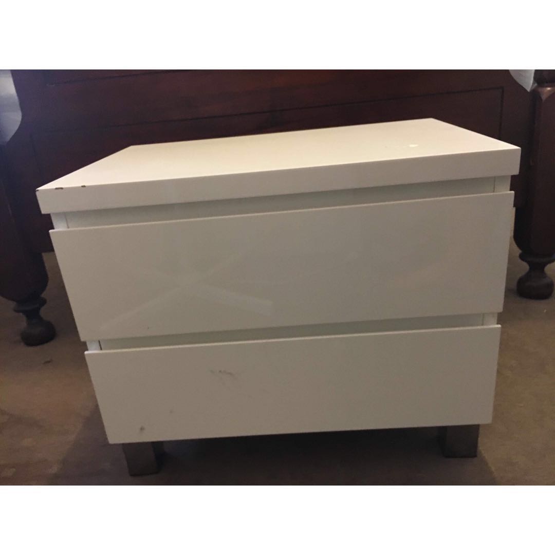 Two White Bedside Table Home Furniture Furniture On Carousell