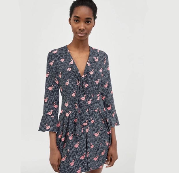 Zara Inspired Flamingo Tie Playsuit 