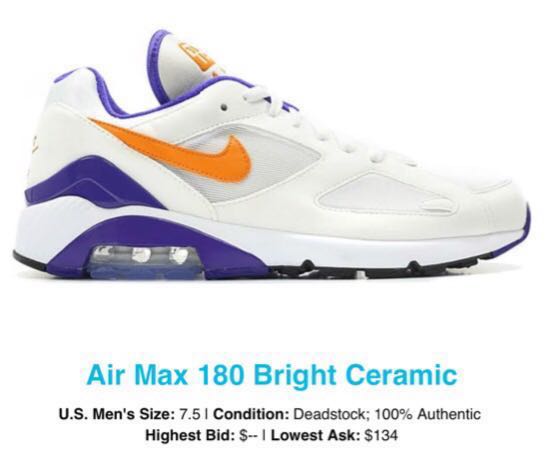 Nike air max new arrivals 180 bright ceramic