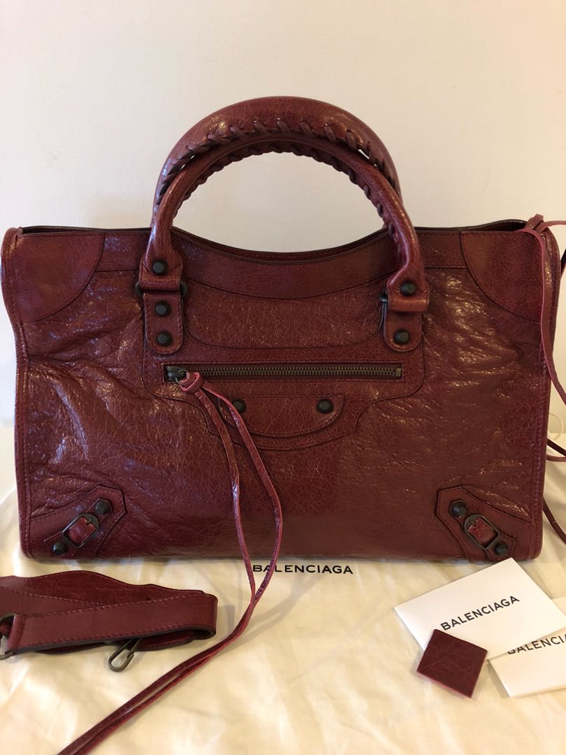 balenciaga bordeaux bag