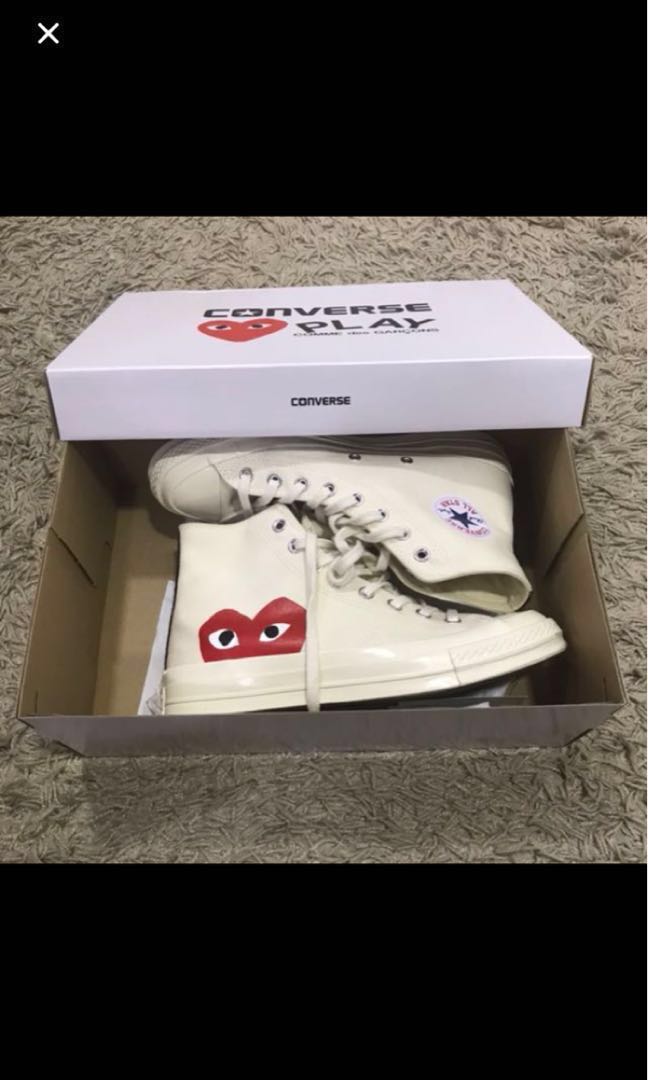 cdg converse white high