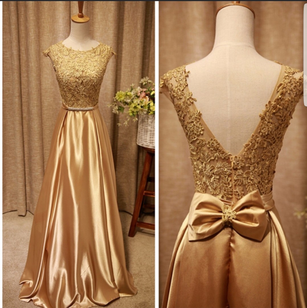gold evening dresses for weddings