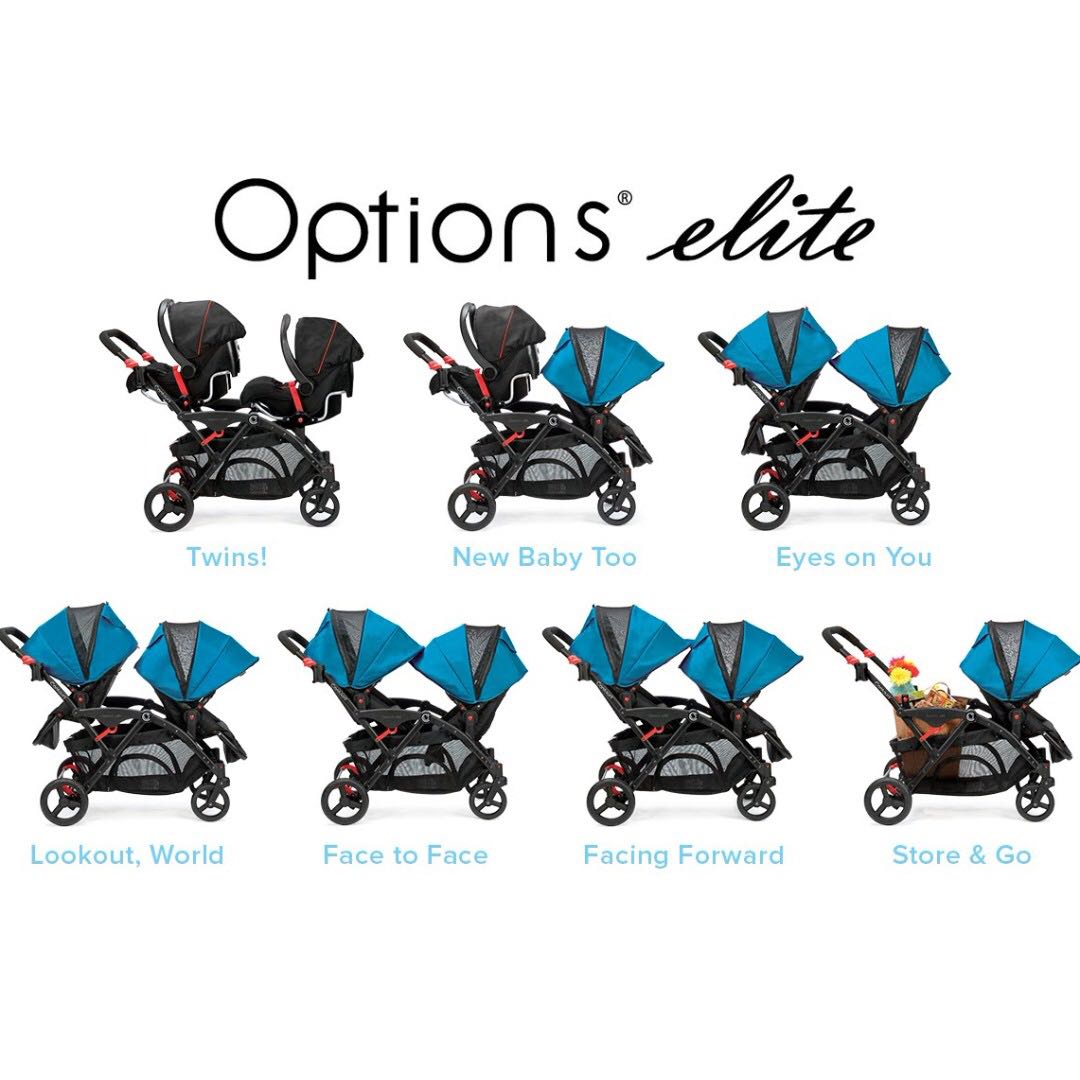 Kolcraft Contours Options Elite Tandem Double Stroller Blue Babies Kids Going Out Strollers on Carousell