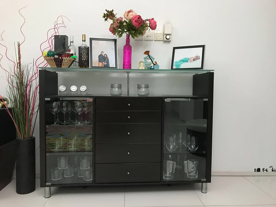 Large Buffet Display Cabinet Furniture Shelves Drawers On Carousell