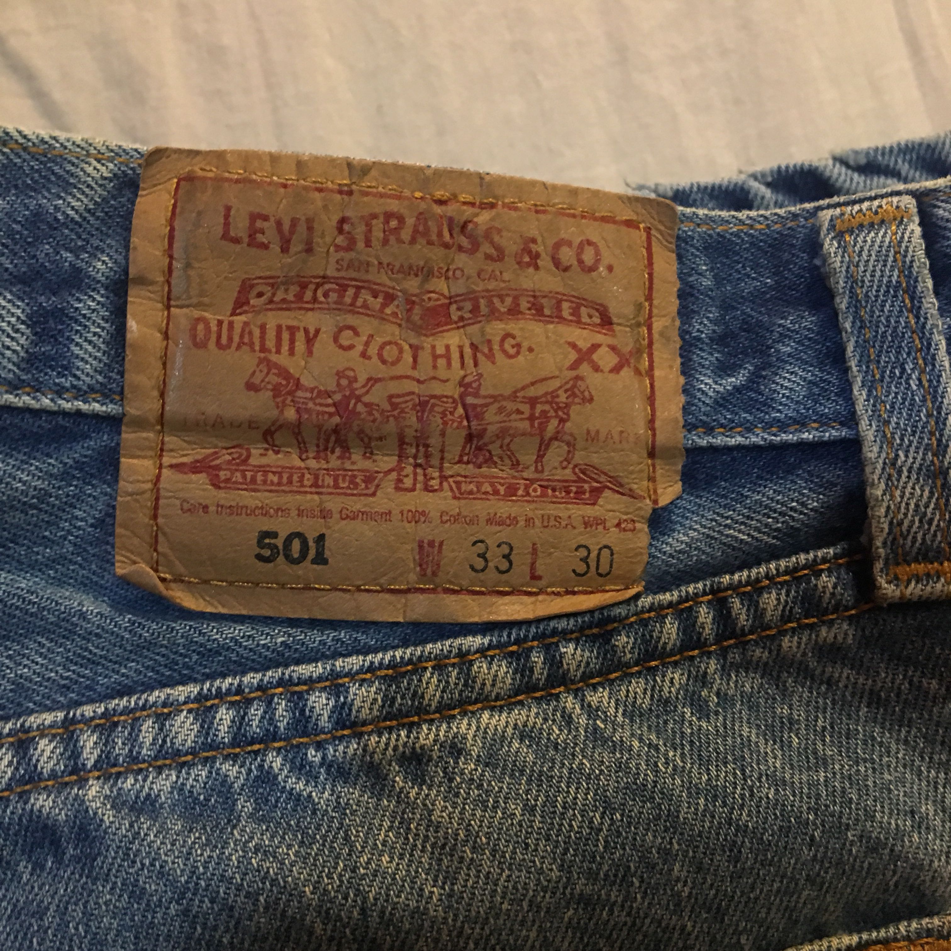 levis 501 复古蓝牛仔裤