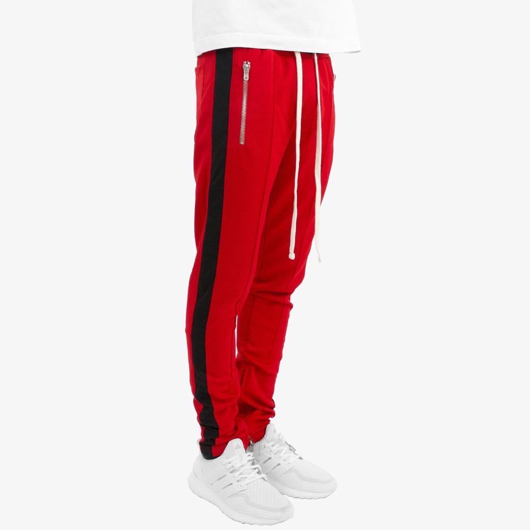 mnml track pants black red