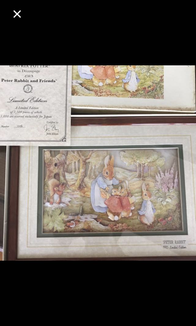 Peter rabbit decoupage, Scotland, limited edition