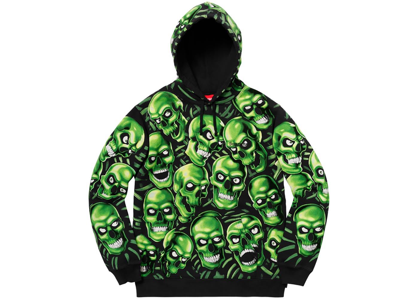 supreme skulls zip up hoodie