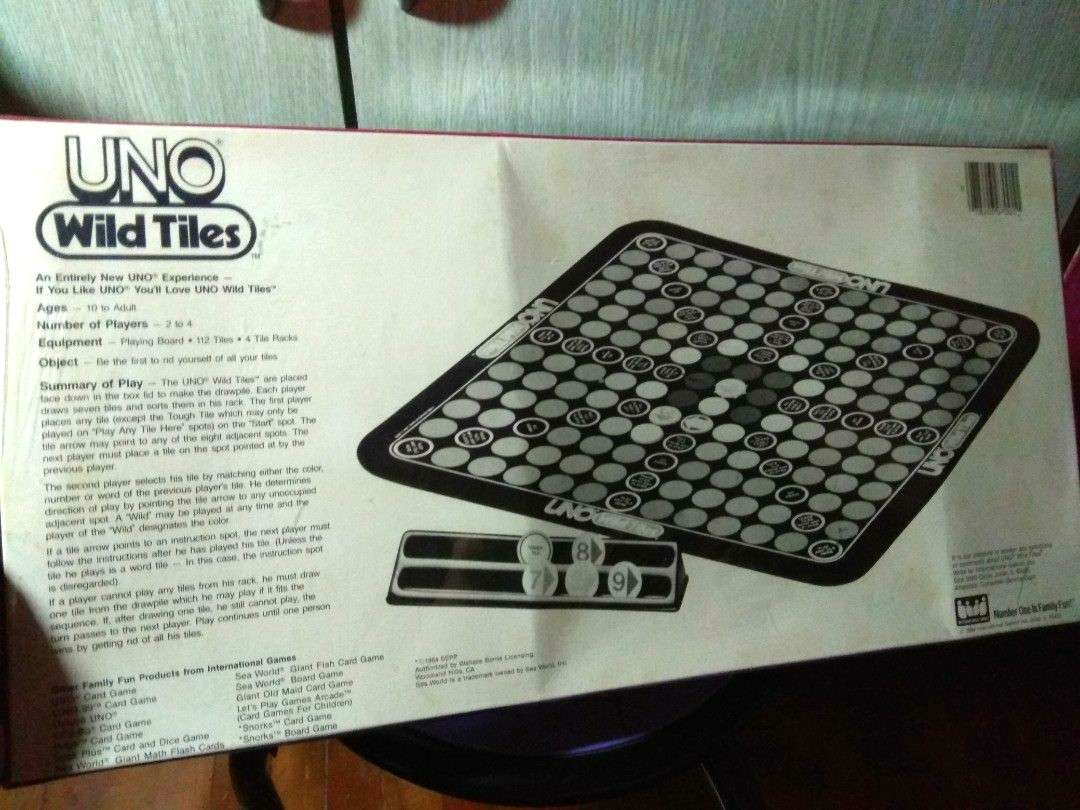 1984 Vintage UNO Wild Tiles Board Game, Hobbies & Toys, Toys & Games on