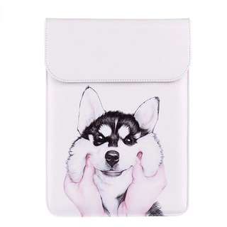 BN Preorder White and Grey Husky PU Leather MacBook Air / MacBook Pro Sleeve