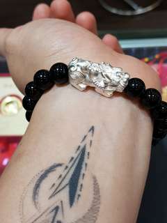 Pixie silver 925 with medium black crystal
