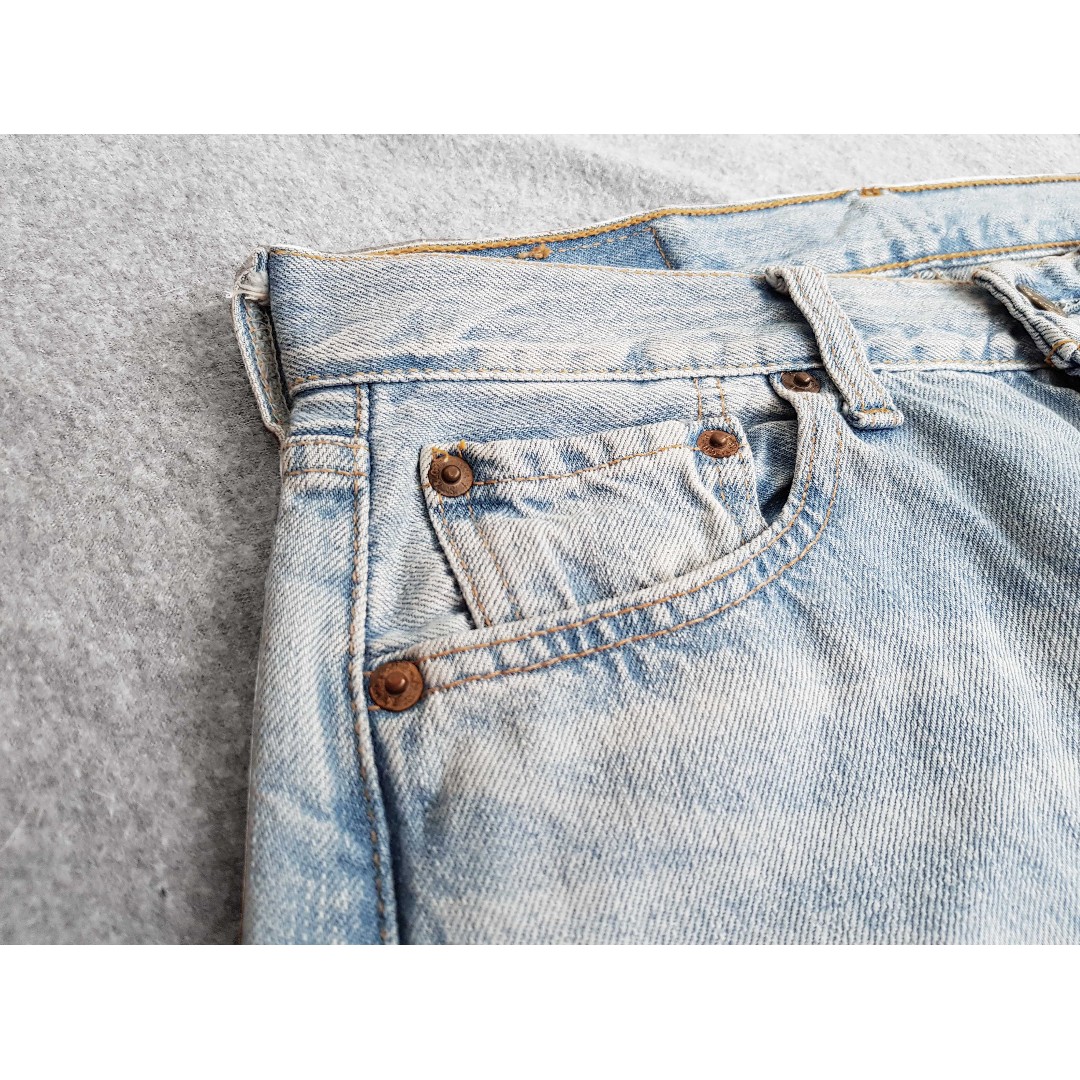 30腰 Levis 501 日版 Vintage 90年代美國製 極淺色 古著直筒牛仔老褲 潮流長褲 二手