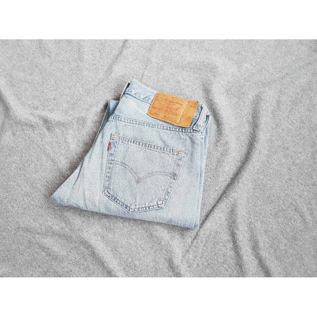 30腰 Levis 501 日版 Vintage 90年代美國製 極淺色 古著直筒牛仔老褲 潮流長褲 二手