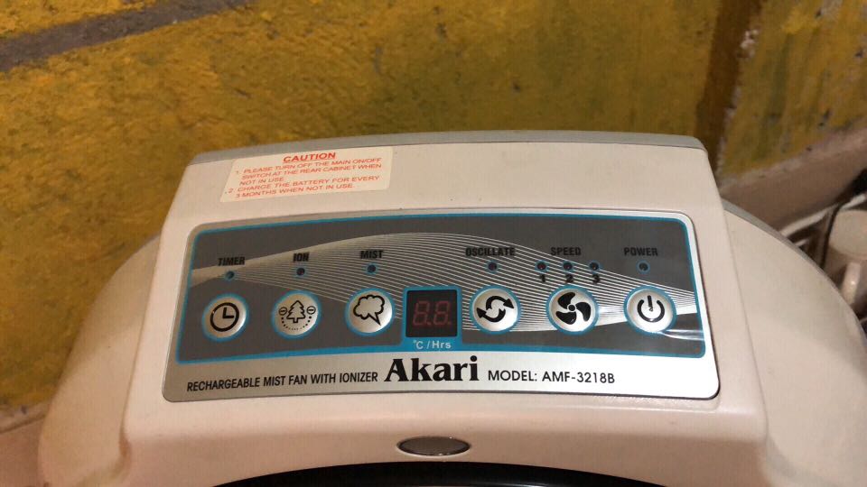 Akari Rechargeable Evaporative Air Cooler Fan with Ionizer, Furniture