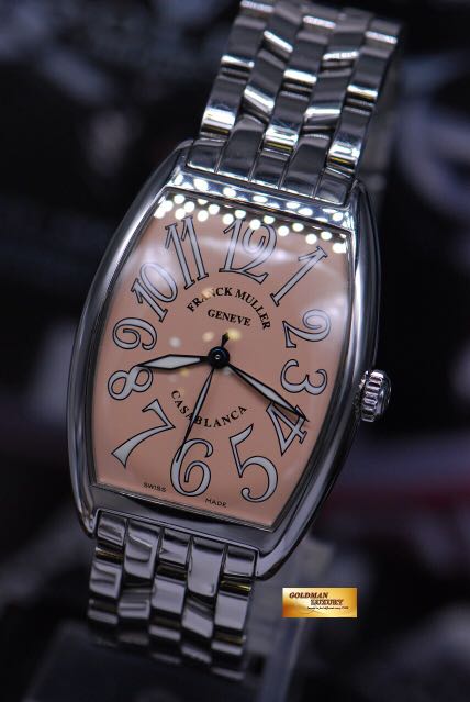 FRANCK MULLER CASABLANCA 31mm SALMON DIAL STEEL BRACELET AUTOMATIC