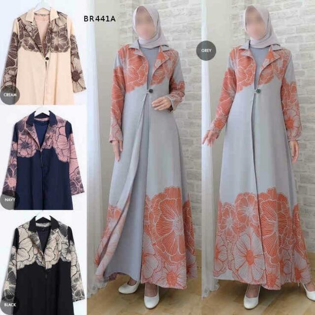 Gamis Baru 2018 Outer Set Fliyu Br441a Women S Fashion Muslim
