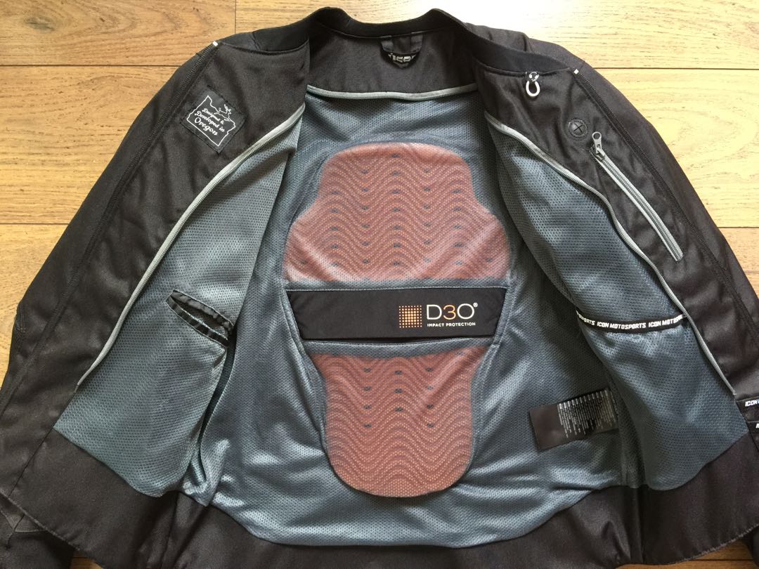 ICON Overlord Stealth textile jacket D3O Motorcycles