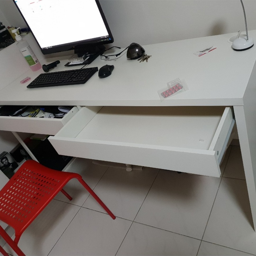Ikea Micke Desk 2 Drawers White Color For Sale Furniture