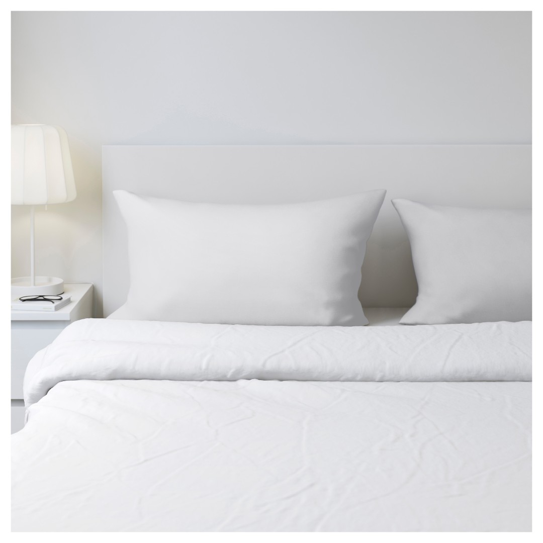 Ikea Queen Bedsheet Set Quilt Cover Fitted Sheet 5 Pillowcases