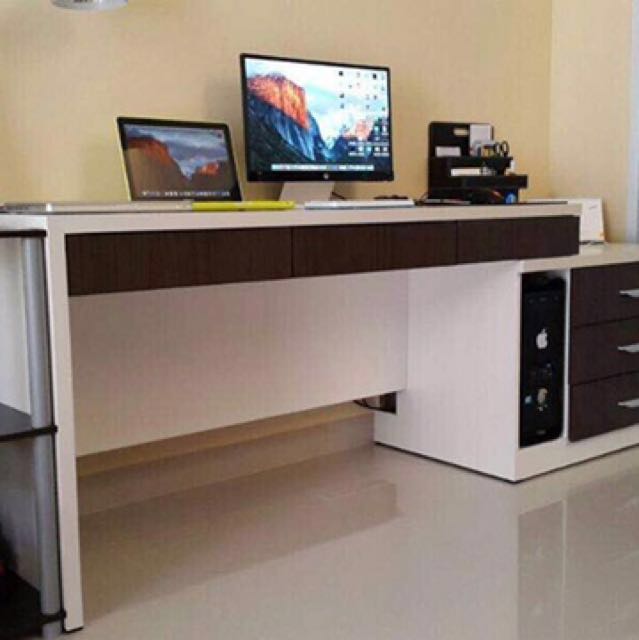  Meja  kerja  Meja  kantor  putih minimalis  Home Furniture 