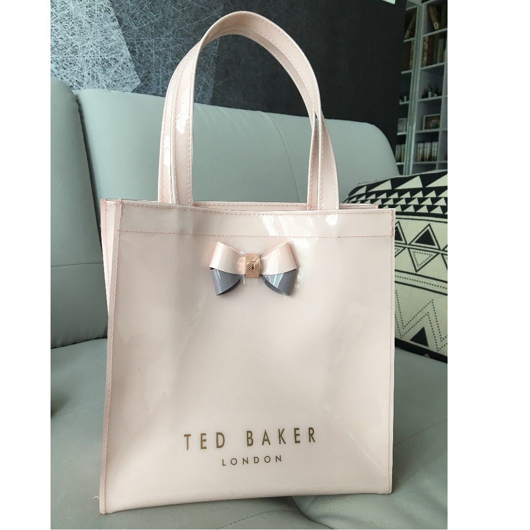 TED BAKER MINACON PINK COLOUR BLOCK BOW ICON BAG